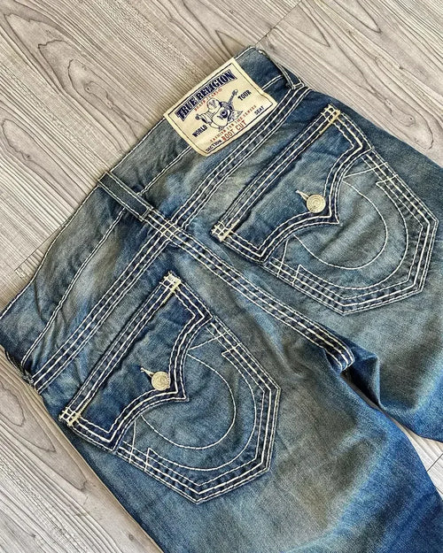 2000’s True Religion Low Rise Y2K Super T Bootcut Flared Jeans Street