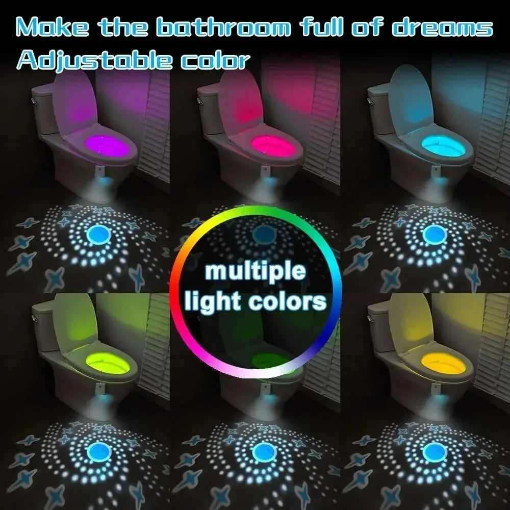 Toilet Night Lights Motion Activated Toilet Bowl Light 7Color Changing