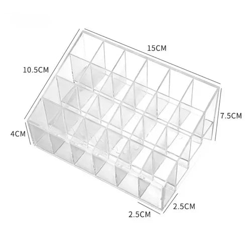 Transparent 24 Cell Cosmetics Storage Rack, Desktop Cosmetics Display