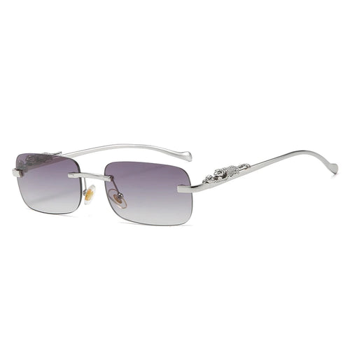 Rectangular Sunglasses With Metal Hinge,Frameless For Men and Women,