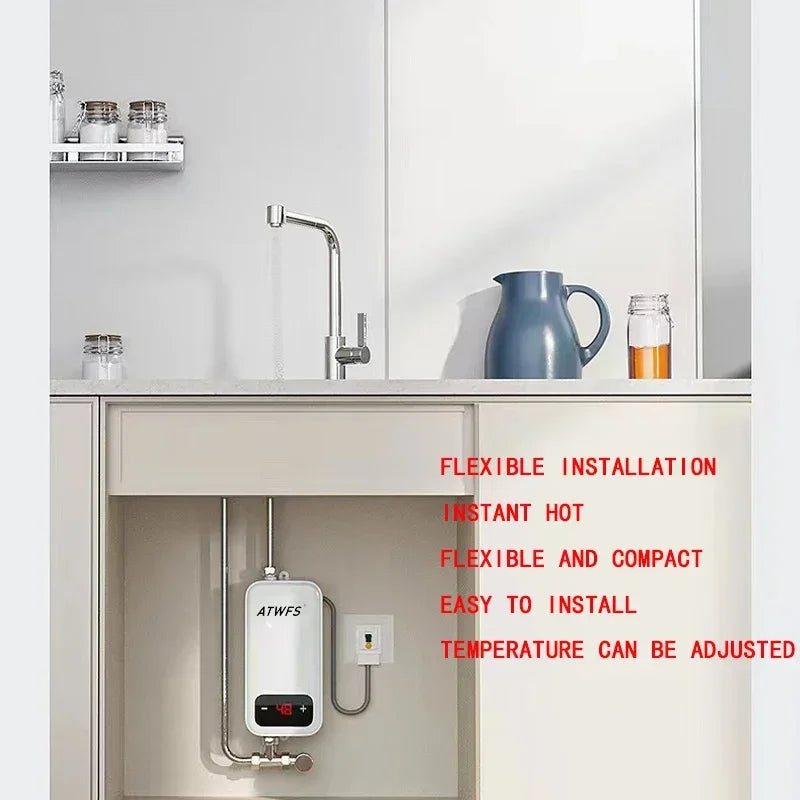 ATWFS Instant Water Heater 220V 4600W Portable Electric Heaters for