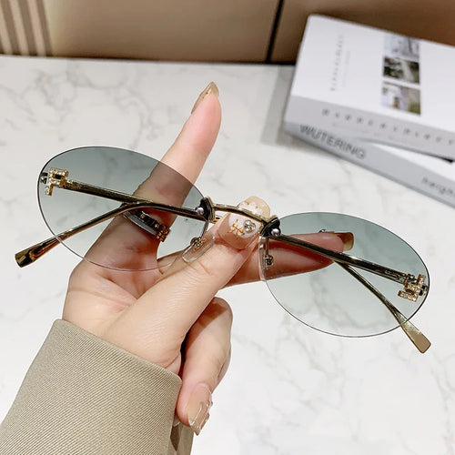 European and American fashionable frameless metal sunglasses
