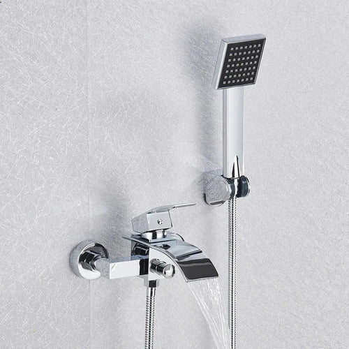 Black Bathroom Tub Faucet Single Handle Waterfall Spout Mixer Tap with