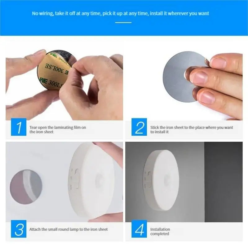 Rechargeable Wireless Intelligent Body Sensor Light Warm Light White