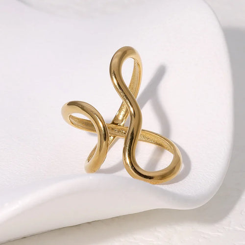 Fashion Stainless Steel Waterproof Open Ring Personality Charms PVD
