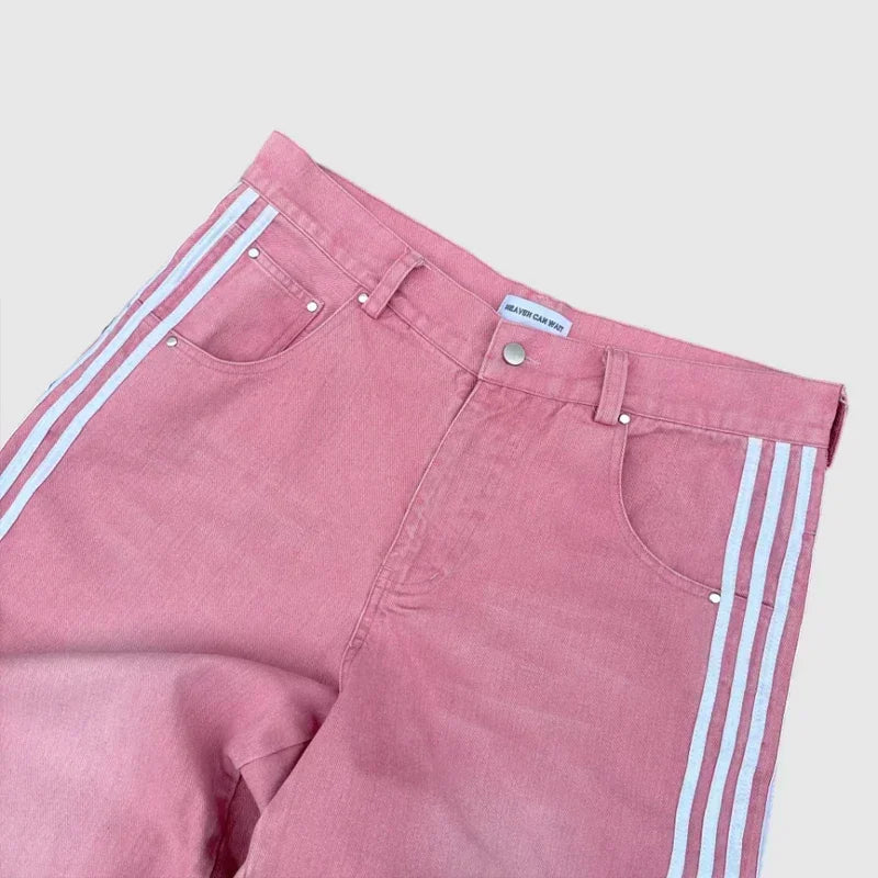 Y2K Baggy Jeans Harajuku vintage Striped Embroidered high quality