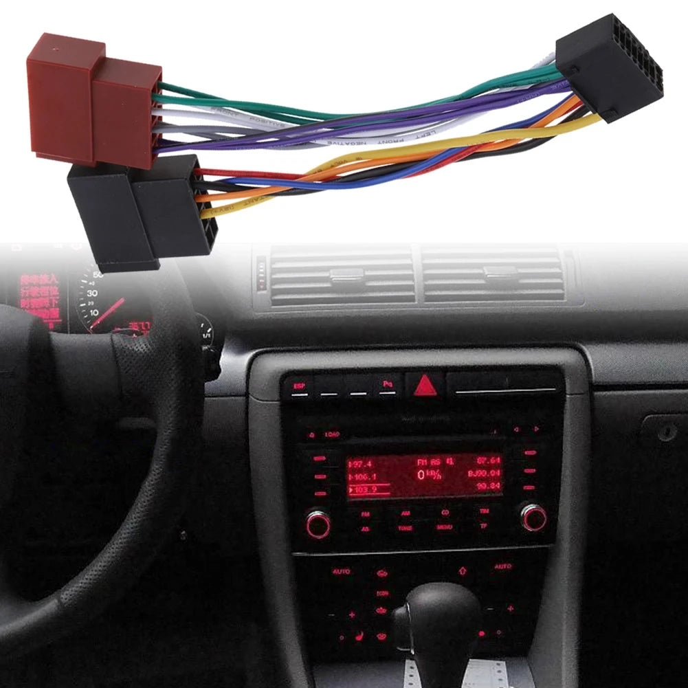 16 Pin ISO Wiring Harness Connector Adaptor Car Stereo Radio For