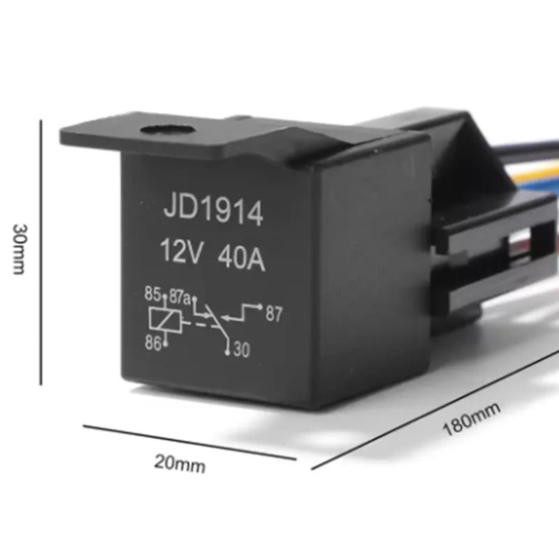5Pcs Waterproof Automotive Relay 12V 24V 5Pin 40A Car Relay with Black