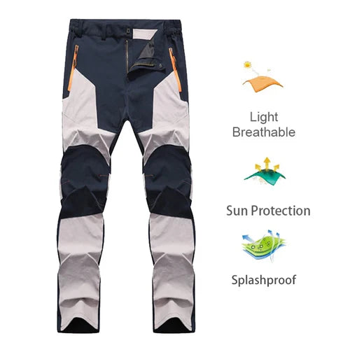 TRVLWEGO Men Summer Sports breathable Pants Hiking Trousers Camping
