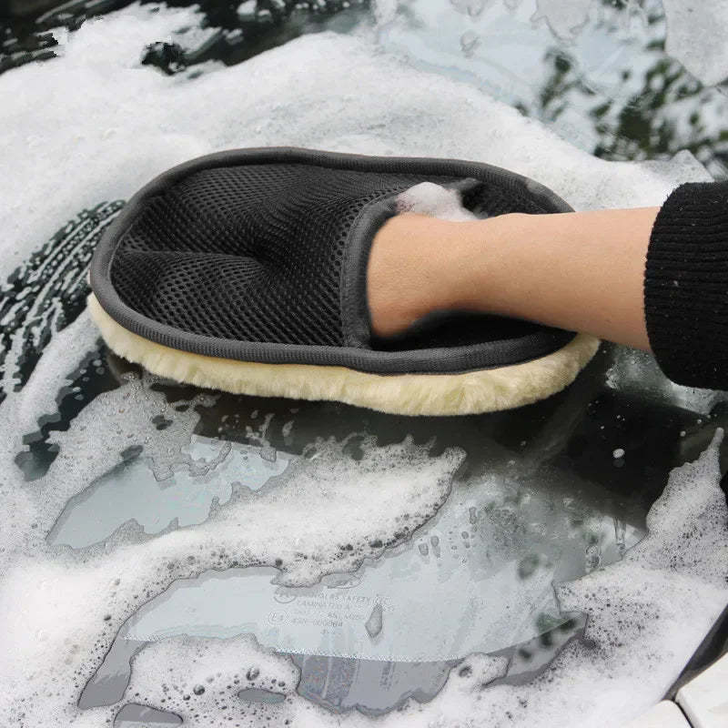 Car Cleaning Brush Cleaner Wool Soft Car Washing Gloves Cleaning Brush