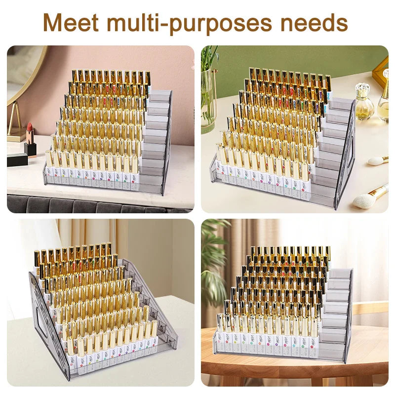 Clear Acrylic Nail Polish Display Stand Multi-layer Plastic Storage