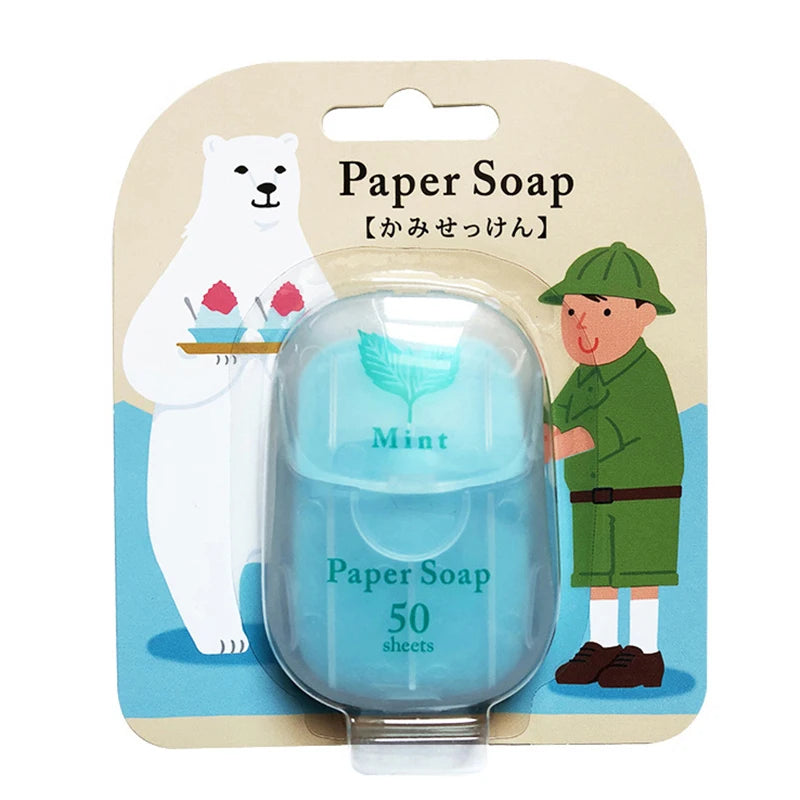 Box Disposable Soap Paper Travel Soap Paper Washing Hand Bath Clean