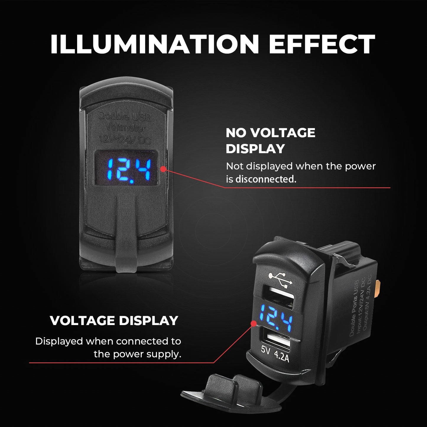 UTV ATV LED Digital Dual USB Car Charger For Can-AM Maverick X3