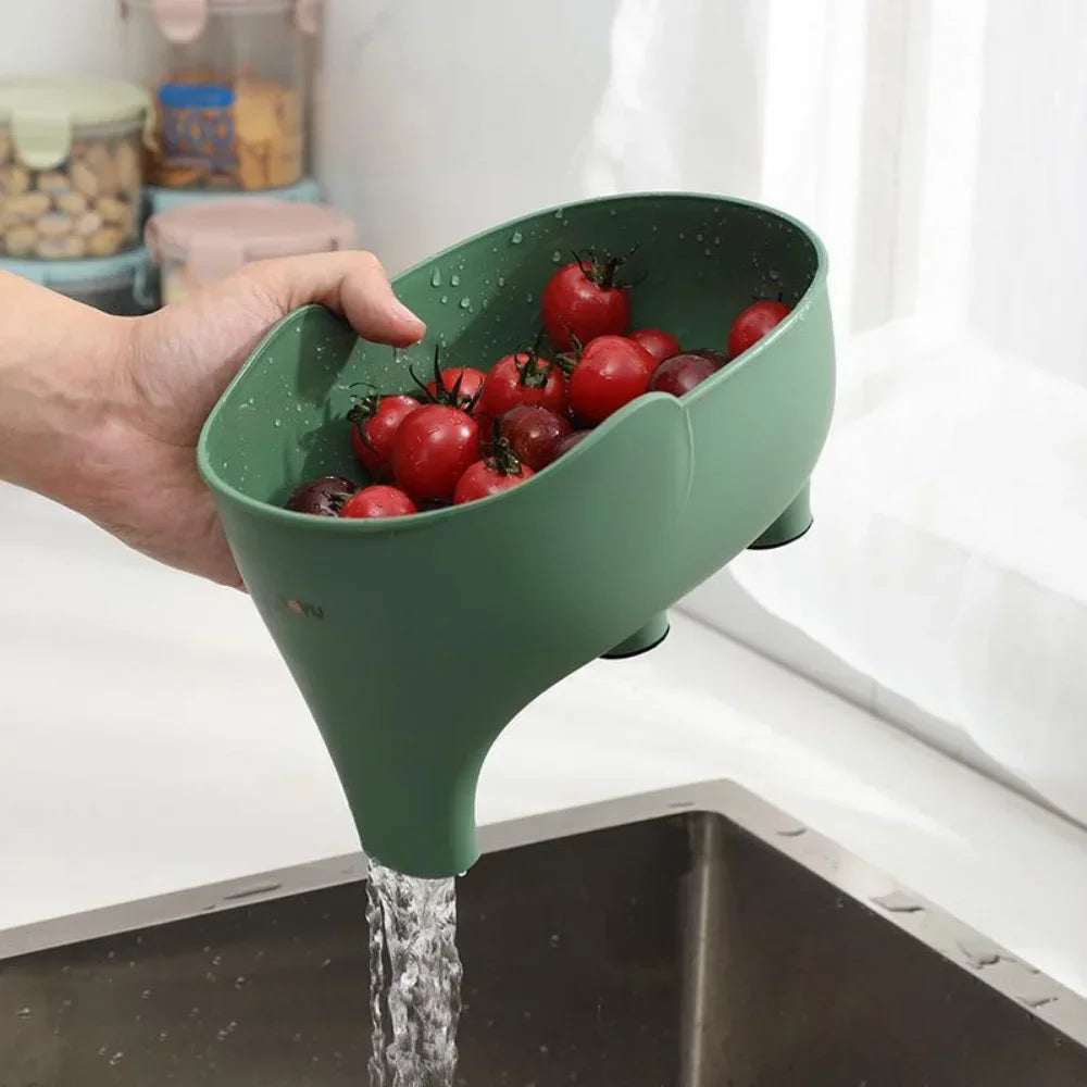 Sink Strainer Elephant Sculpt Leftover Drain Basket Fruit and