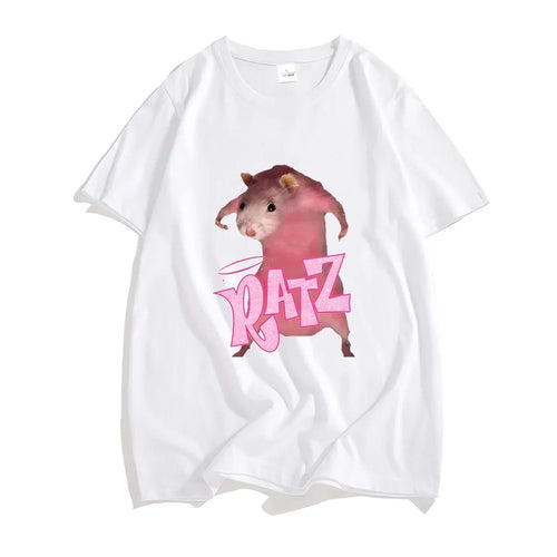 Ratz Mouse Cartoon Printed Women's T-shirt Casual Short Sleeve T-shirt