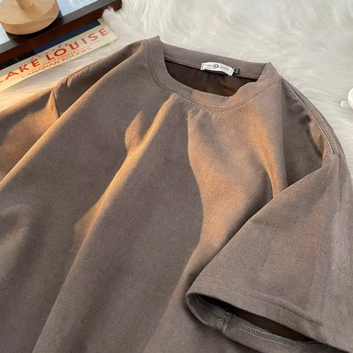 T Shirt for Men Loose Crew Neck Oversized T-shirt Men's Korean Y2k