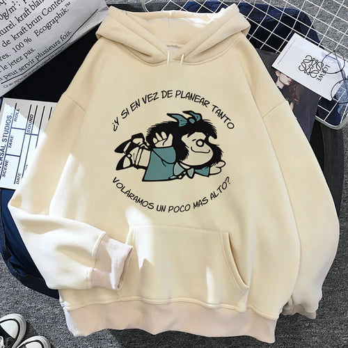 Mafalda hoodie graphic patterned funny youthful teen tracksuits
