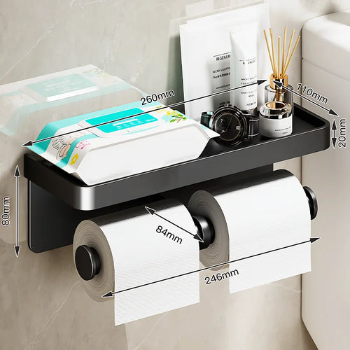 Toilet Paper Holder Wall-Mounted Aluminum alloy Toilet paper holder