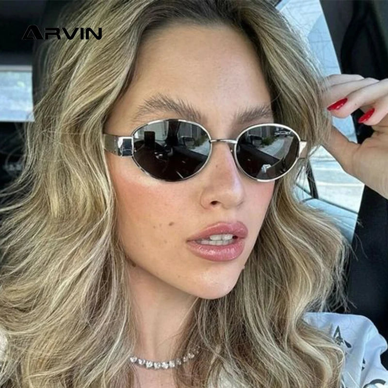 Fashion Oval Sunglasses Women Retro Trend Outdoor Metal Sun Glasses