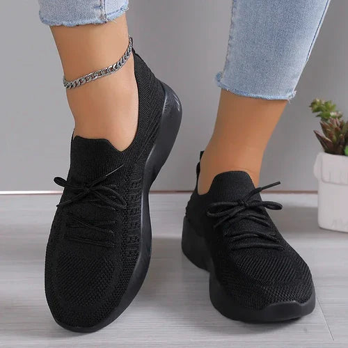 Women Mesh Breathable Casual Shoes Woman Lace-up Vulcanized Shoes