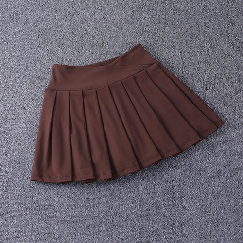 2024 New Best-Selling Pleated Nylon Spandex High Waisted Pocket Skirt