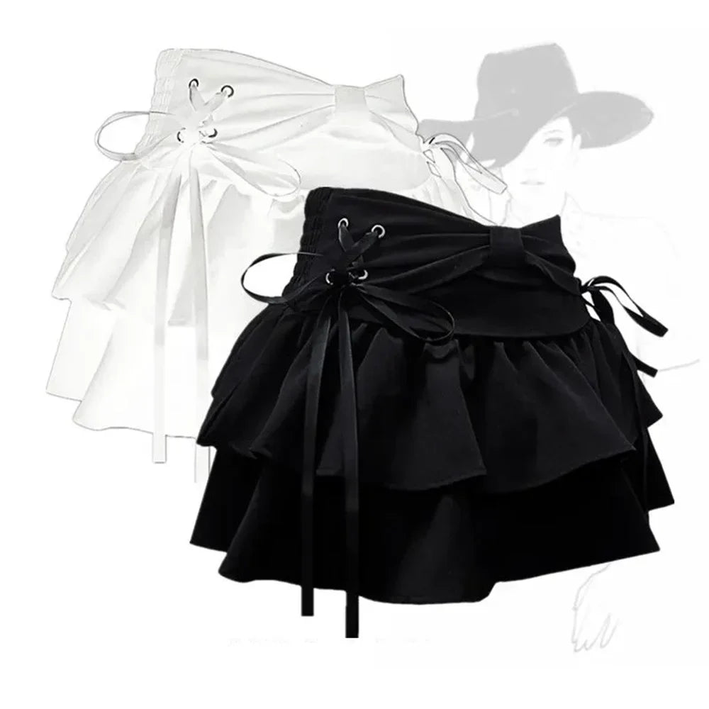 New Fashion Women Hot Girl Sweet Kawaii Bow Vintage Y2k Clothes