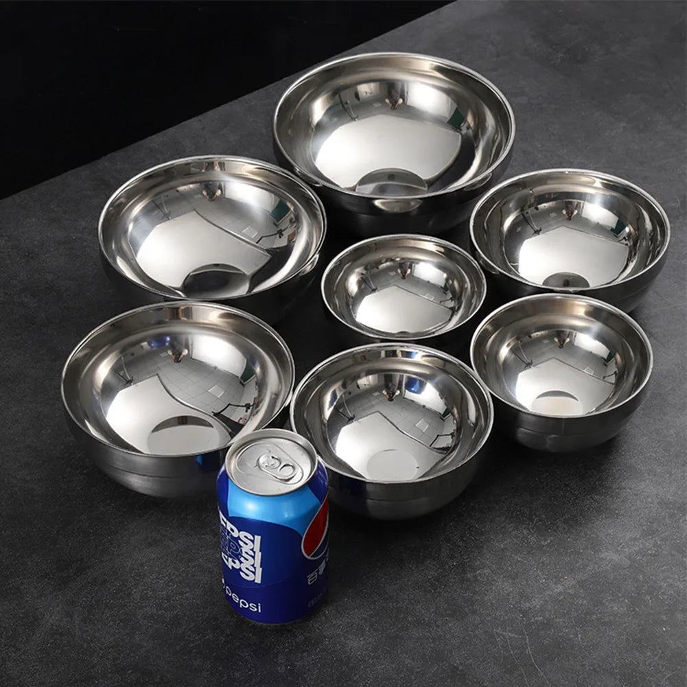 Stainless Steel Bowl Double Layer Thickening Bowl For Family Kitchens