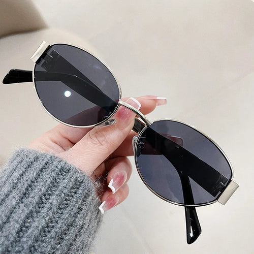 Fashion Oval Sunglasses Women Retro Trend Outdoor Metal Sun Glasses