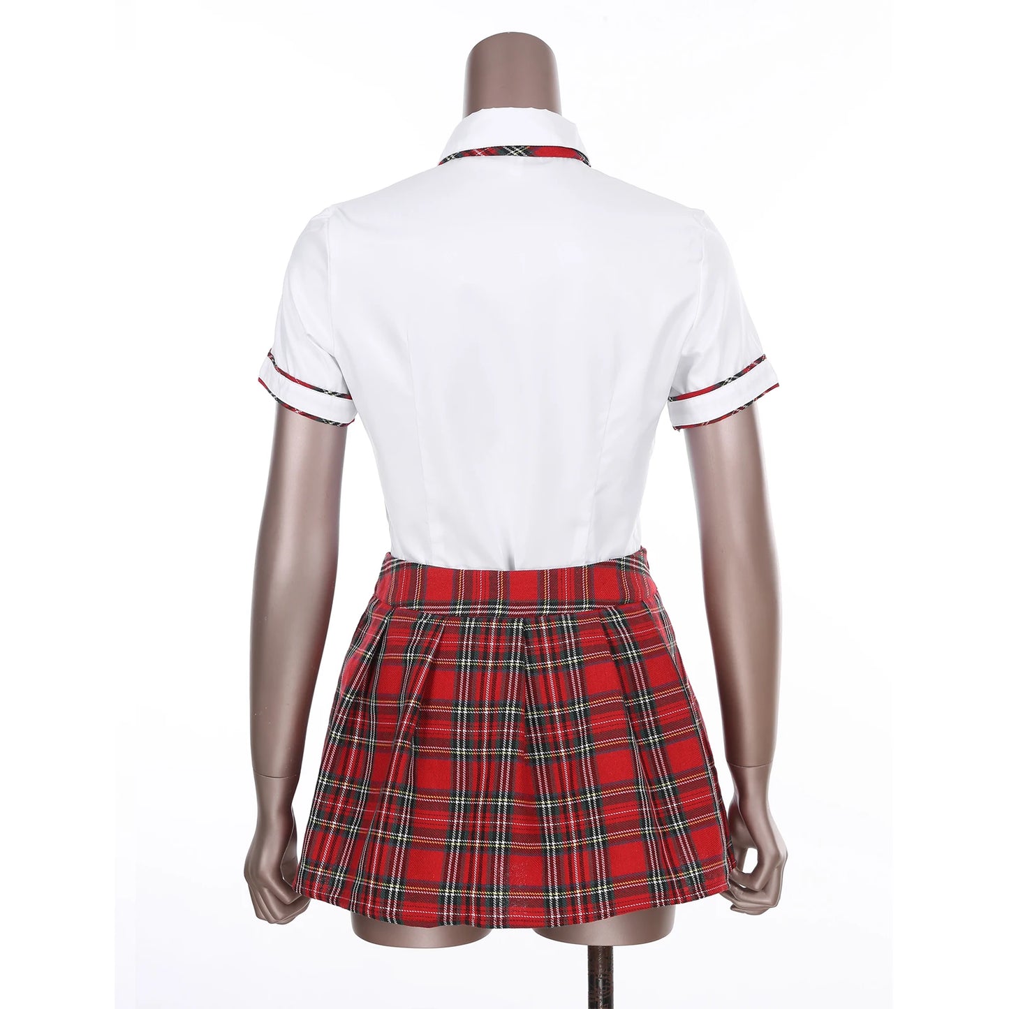 Women Girls Cosplay Costume School Uniform Short Sleeve Shirt with