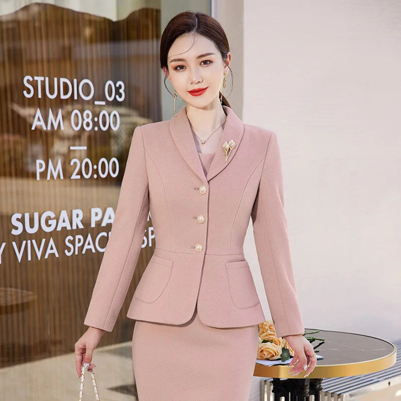 2023 New Autumn Work Wear Women's Suit Elegant Solid Blazer