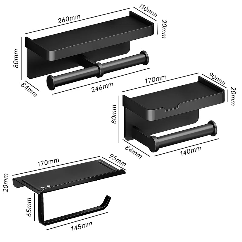 Toilet Paper Holder Wall-Mounted Aluminum alloy Toilet paper holder