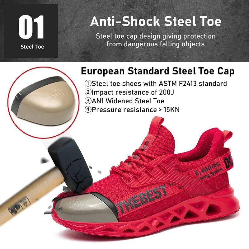 Steel Toe Safety Shoes for Men Women Lightweight Work Sneakers