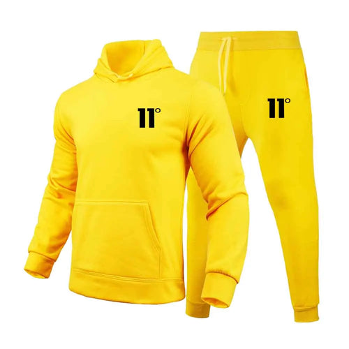 Fashion 11 Print Tracksuit for Men Hooded Sweatshirt and Sweatpants
