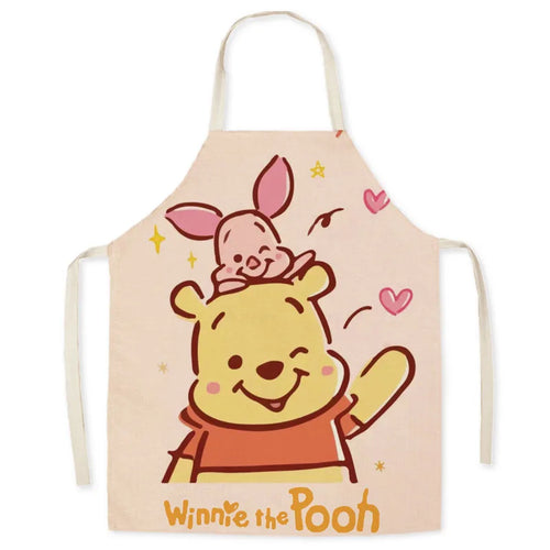 Disney Winnie the Pooh Apron Linen Cartoon Printing Apron Man Woman