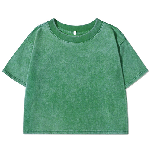 Solid Color Slim Washed T-Shirt Women Fashion Soft Cotton Tee ShirtS