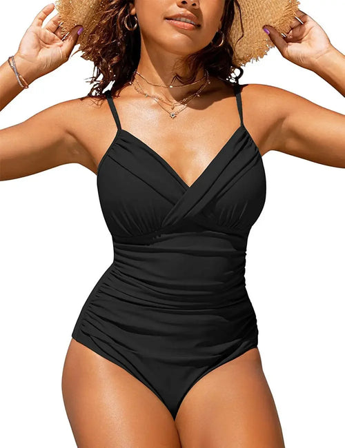 S - XXL Sexy Wrinkled One Piece Swimsuit Women Swimwear Female
