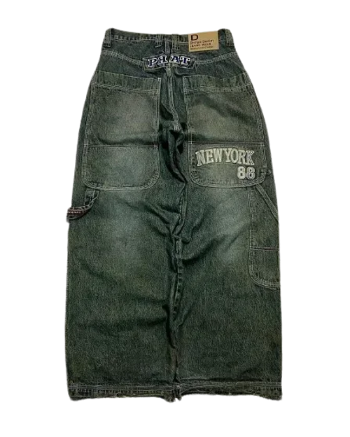 Streetwear PROTECT Jeans Y2K mens Pants Harajuku Hip Hop Letter