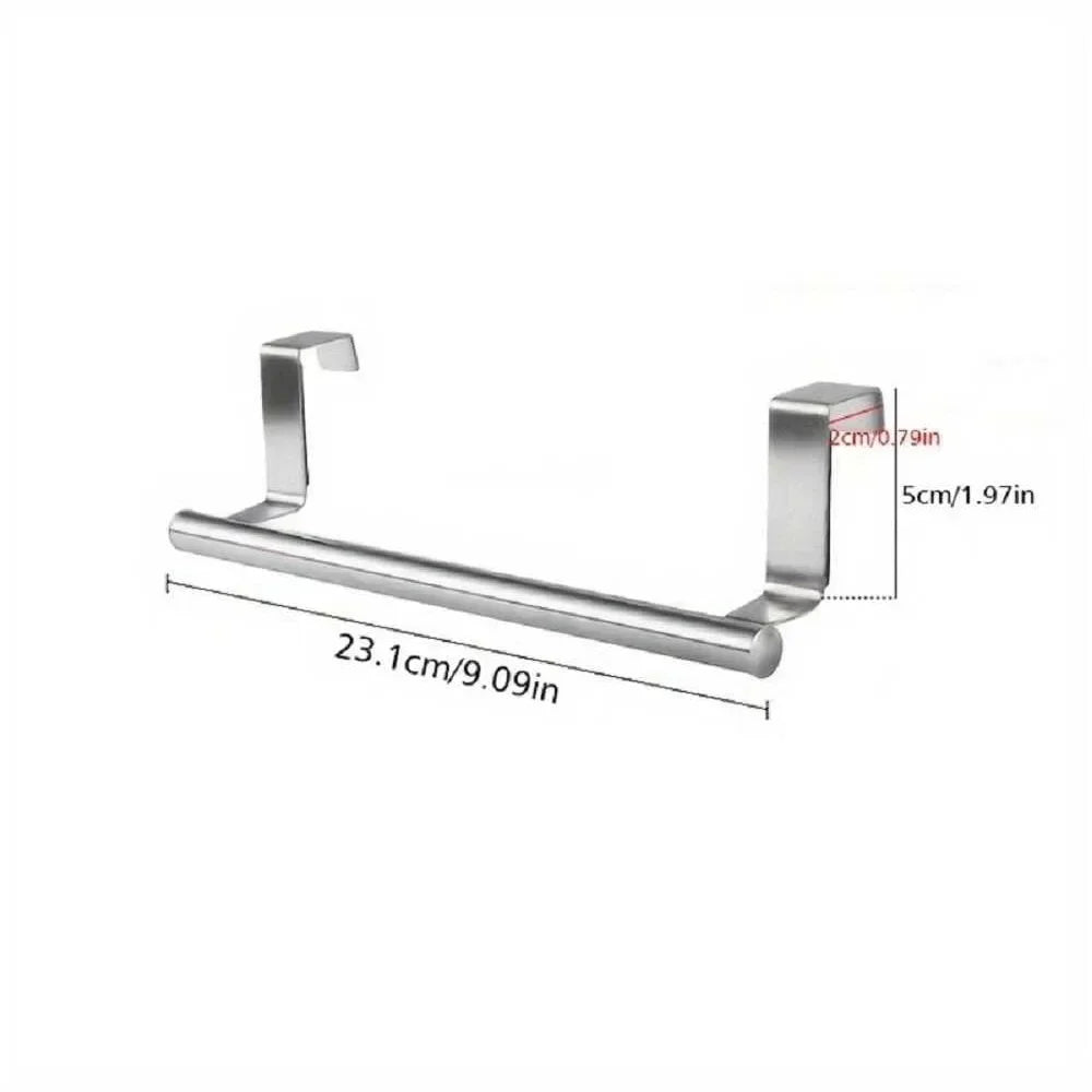1PC Stainless Towel Rack Over Door Towel Bar Hanging Holder Bathroom