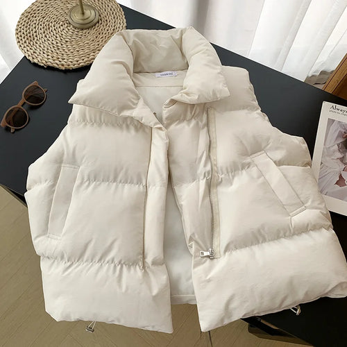 Women Fashion Autumn New 2024 Stand Collar Elegant Down Coats Warm
