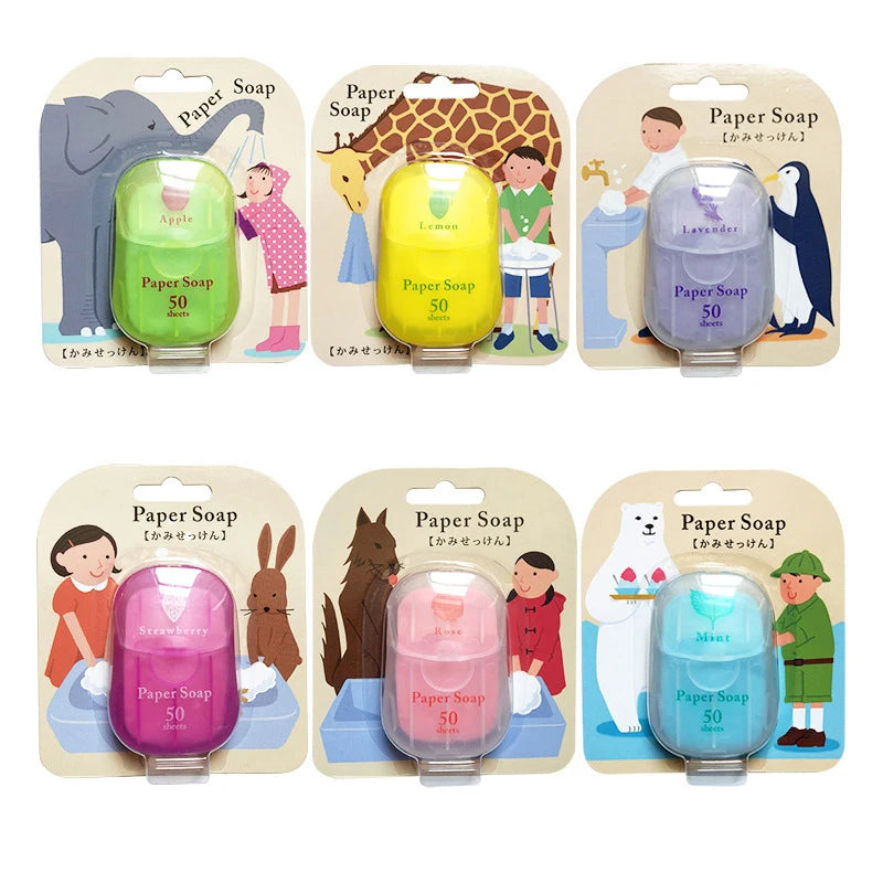 Box Disposable Soap Paper Travel Soap Paper Washing Hand Bath Clean