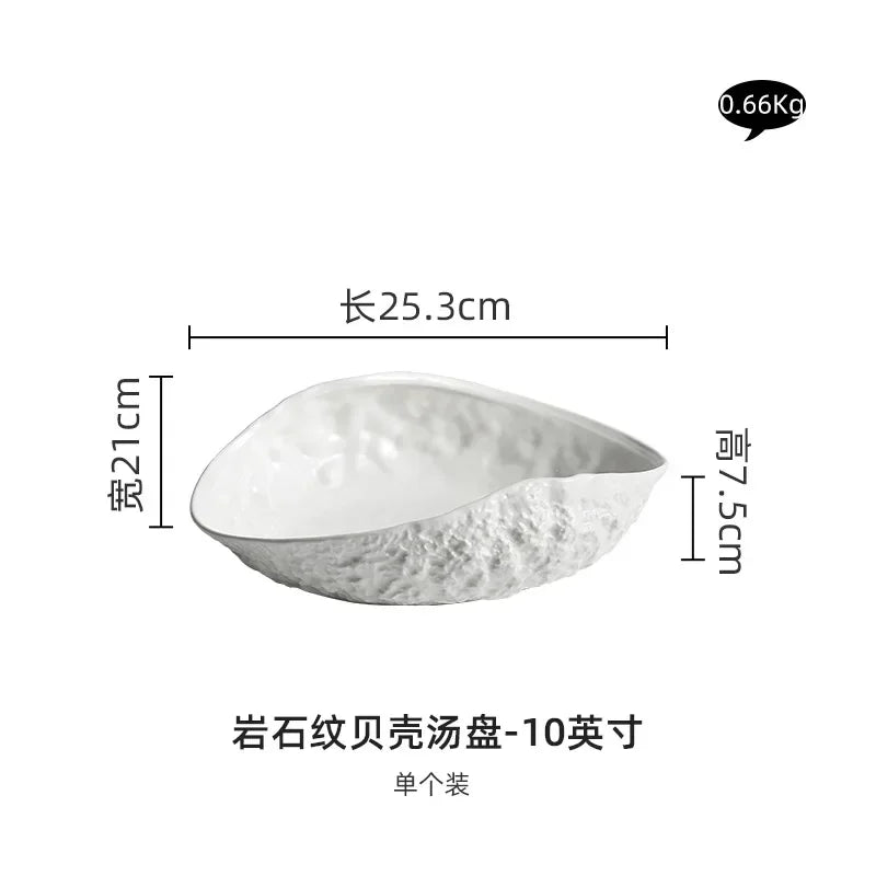Creative White Plate Ceramic Tableware Restaurant Pasta Plate