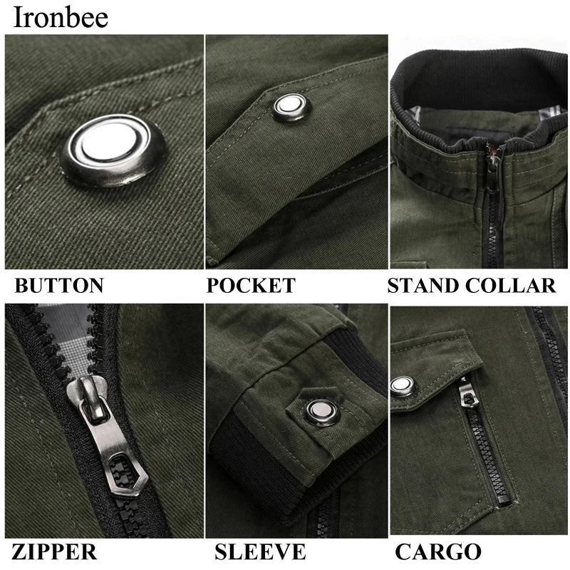 Men's Jacket Military Tactical Man Jackets Coat Zipper Cargo Jackets