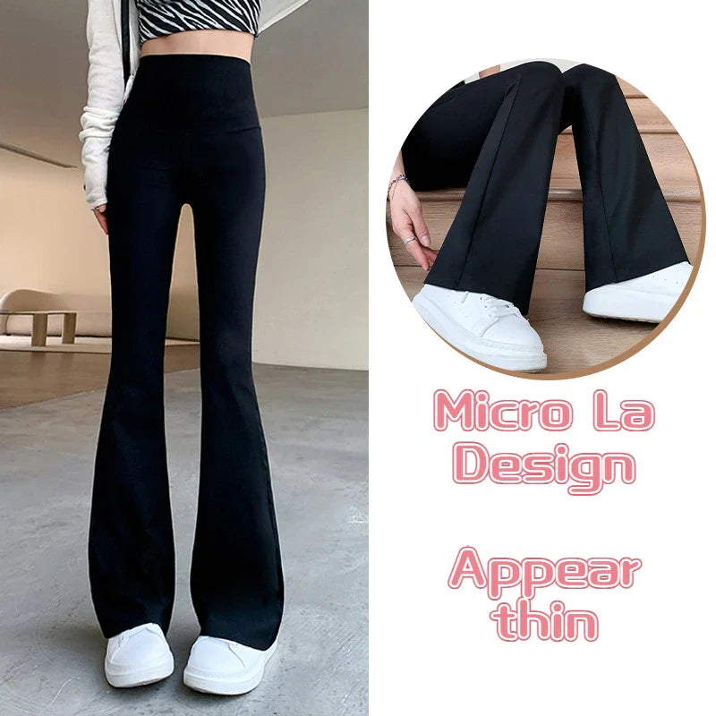 Women Flare Pants Slim High Waist Solid Sexy Shark Flare Pants Fashion