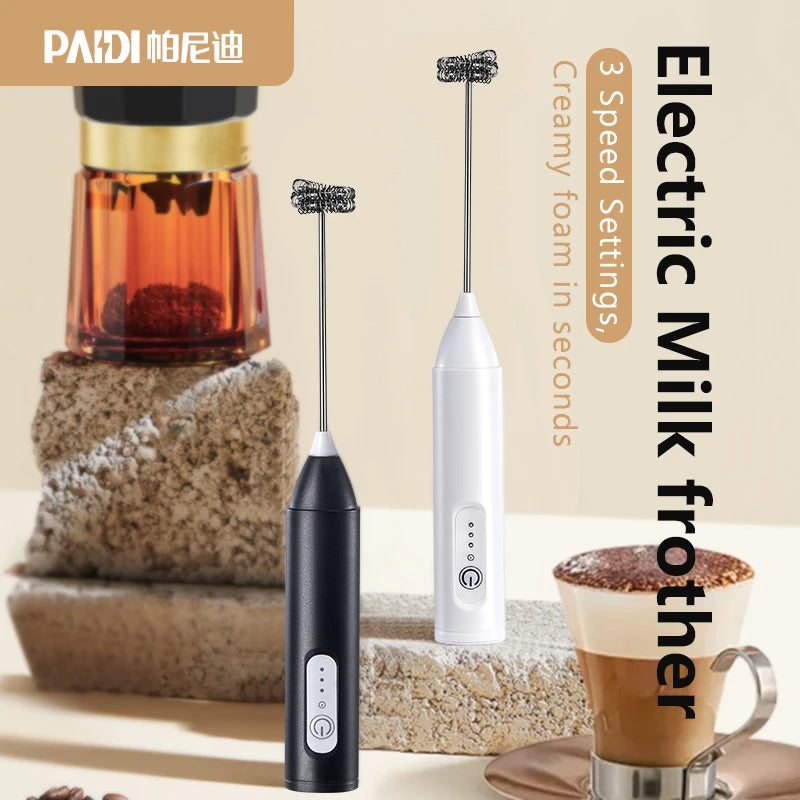 MINl Mik Frother USB Rechargeable 3 Speeds Foam Maker Coffee Whisk