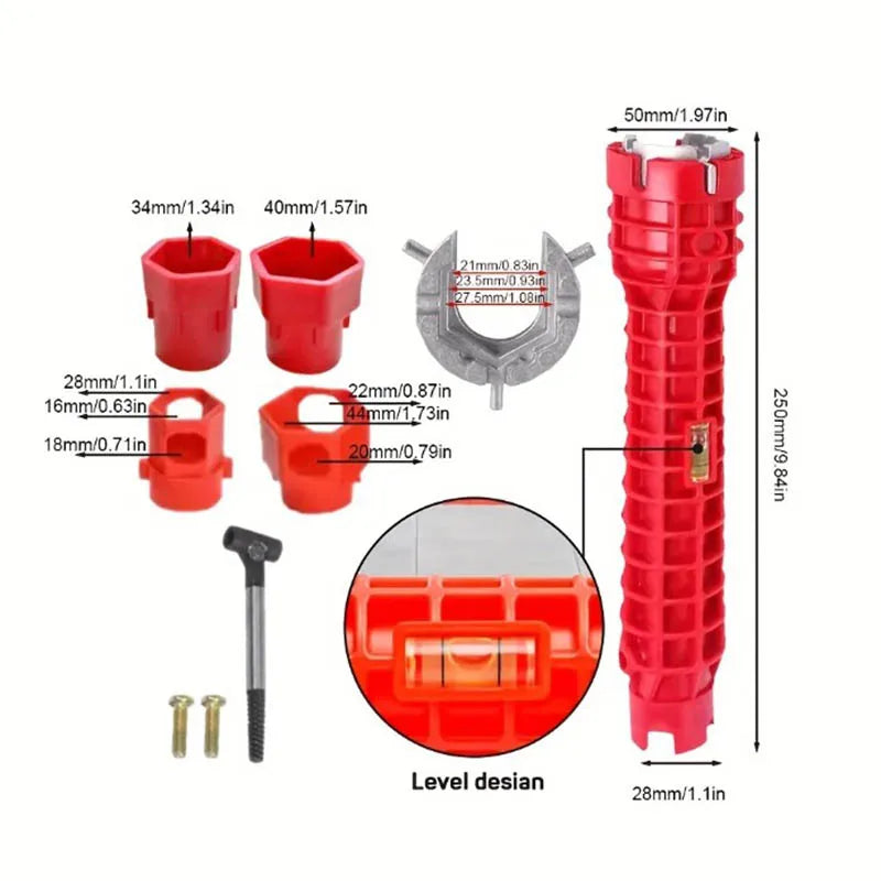 14 In 1 Wrench for Sink Faucet Sanitary Repair Tool with Double-Head