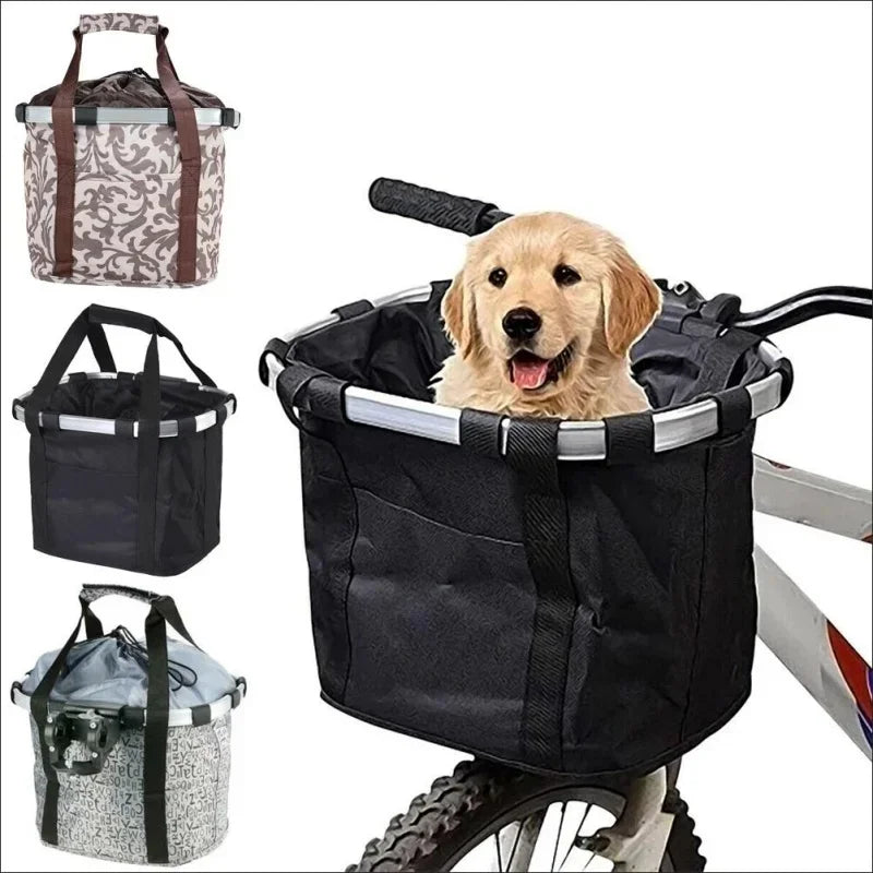 Bicycle Front Basket Bike Small Pet Dog Carry Pouch 2in1 Detachable