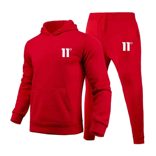 Fashion 11 Print Tracksuit for Men Hooded Sweatshirt and Sweatpants