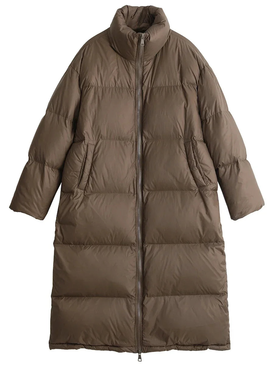 CHIC VEN Women Down Coats New Long Thick Warm Down Jackets Overcoat