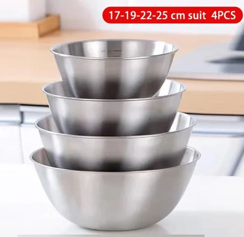 17-25cm Stainless Steel Gold And Silver Salad Bowl Rice Noodles Lamian