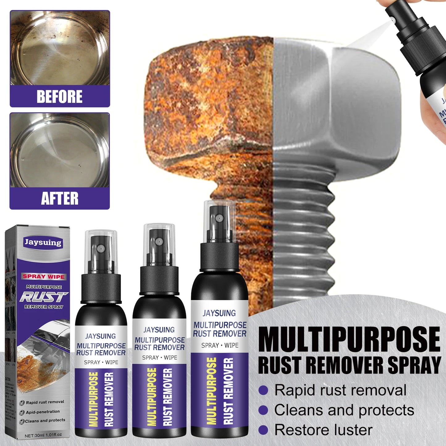 30ML Metal Rust Remover Multifunctional Automotive Wheel Polishing And